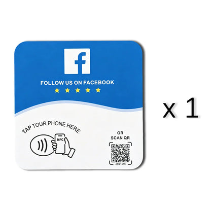 Sticker NFC + QR para reseñas y redes sociales