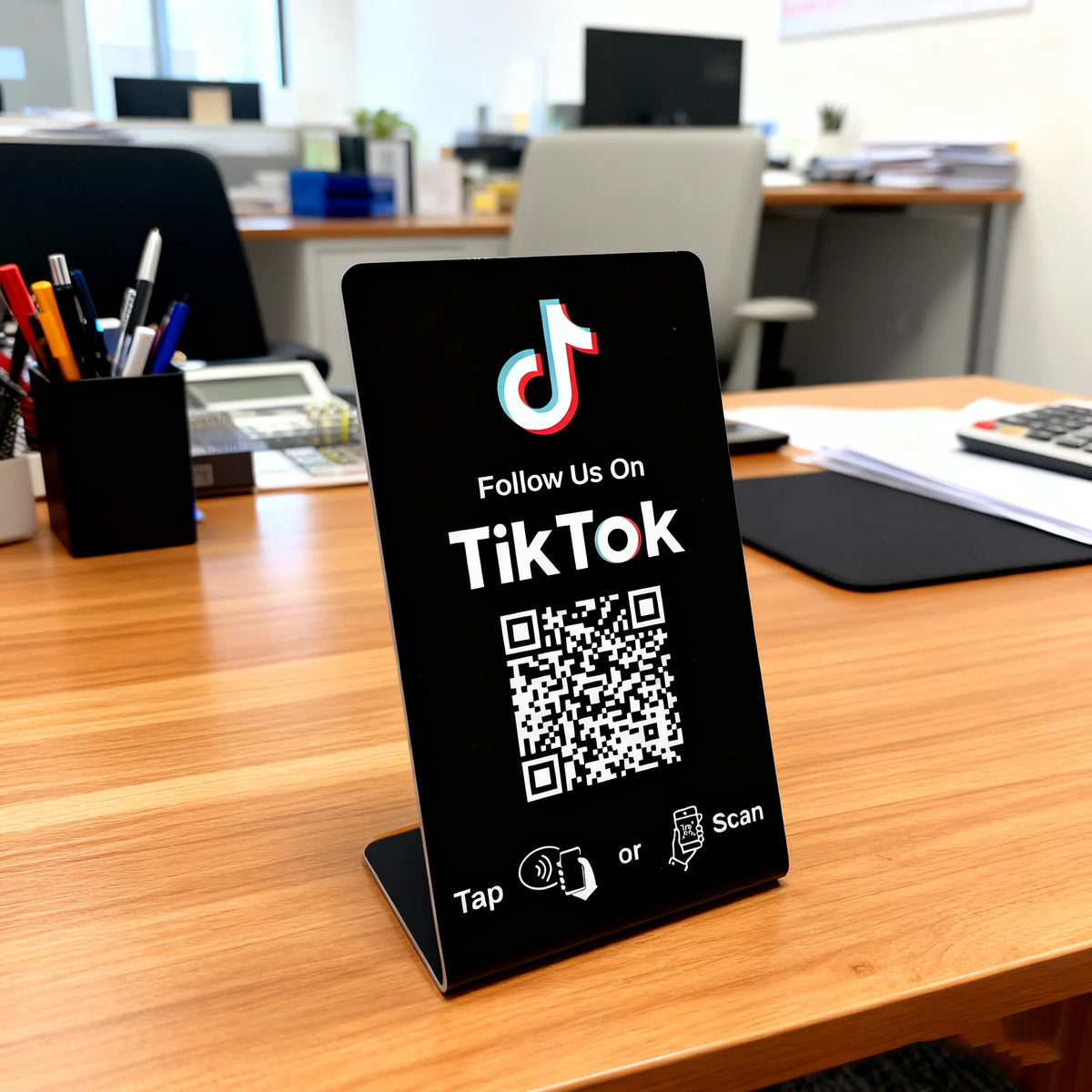 Tarjeta de pie NFC + QR para reseñas de Google detalle