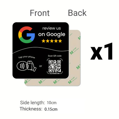 Sticker NFC + QR para reseñas y redes sociales