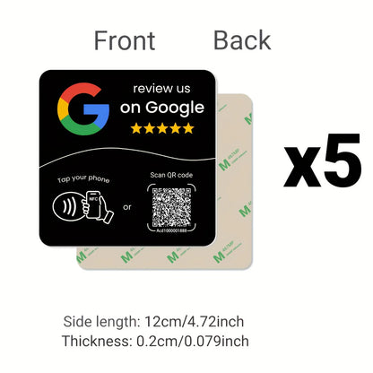 Pack x5 stickers NFC + QR Google negro