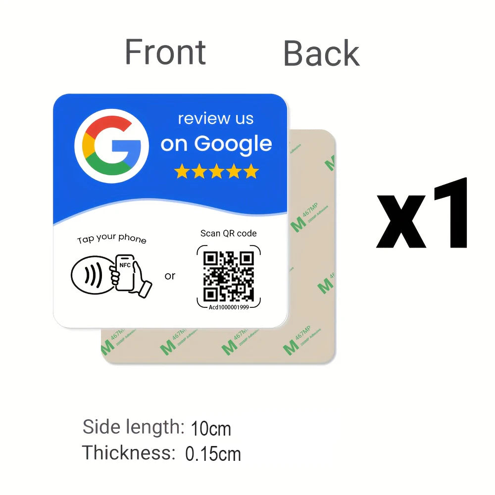 Sticker NFC + QR Google, Instagram y Facebook